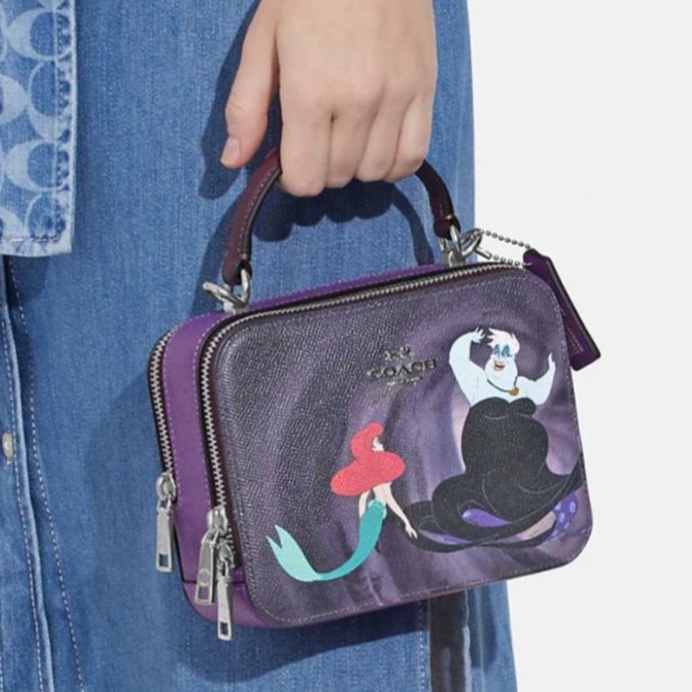 New Disney X Coach Box Crossbody Villains Little Mermaid Ursula Motif CC375 - Picture 3 of 9